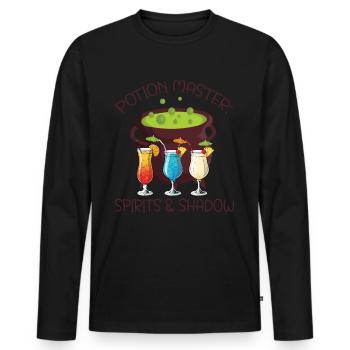 Potion Master: Ghosts & Shadows Halloween - Men's Premium Organic Long Sleeve Shirt - black - Front - Nico (187cm)