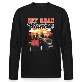 Maniaque hors route Hors route Hors route - T-shirt manches longues Premium bio Homme - noir - Devant - Nico (187cm)