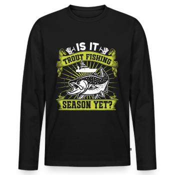 Funny Fishing Men Women - Männer Premium Bio Langarmshirt - Schwarz - Vorne - Nico (187cm)