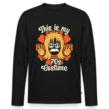 70s Party Seventies 1970s Disco Costume - T-shirt manches longues Premium bio Homme - noir - Devant - Nico (187cm)