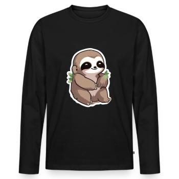 Sloth Sloth Sloth Baby Sloth Funny - Men's Premium Organic Long Sleeve Shirt - black - Front - Nico (187cm)