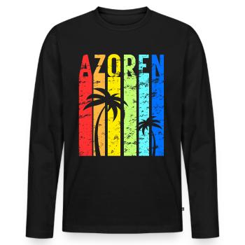 Azores Portugal Atlantic Island Idea - Men's Premium Organic Long Sleeve Shirt - black - Front - Nico (187cm)