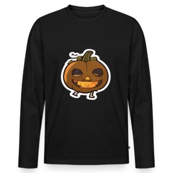 Pumpkin Halloween Halloween Pumpkin Pumpkin - Men's Premium Organic Long Sleeve Shirt - black - Front - Nico (187cm)