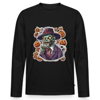 Zombie Zombie Halloween Zombie Costume Undead - Men's Premium Organic Long Sleeve Shirt - black - Front - Nico (187cm)