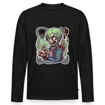 Zombie Zombie Halloween Zombie Costume Undead - Men's Premium Organic Long Sleeve Shirt - black - Front - Nico (187cm)