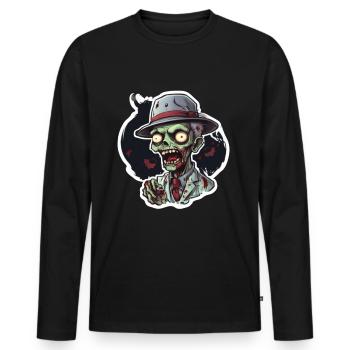 Zombie Zombie Halloween Zombie Costume Undead - Men's Premium Organic Long Sleeve Shirt - black - Front - Nico (187cm)