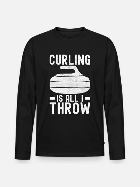Joueurs de curling - T-shirt manches longues Premium bio Homme - noir