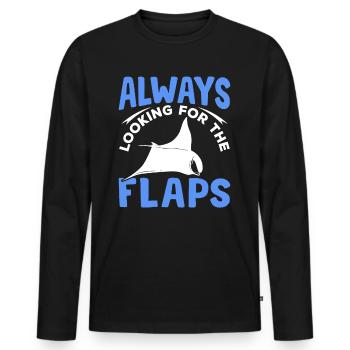 Manta rays in search of flaps Manta rays - Men's Premium Organic Long Sleeve Shirt - black - Front - Nico (187cm)