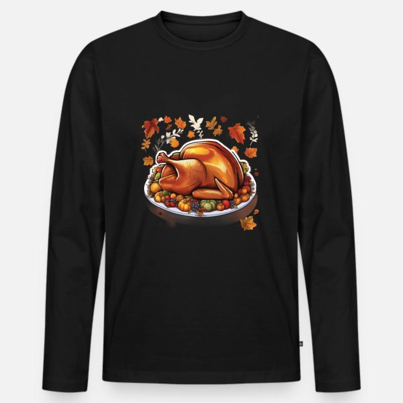 Thanksgiving - Männer Premium Bio Langarmshirt - Schwarz