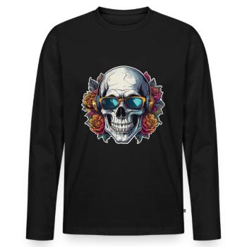 Crâne Lunettes de soleil Crânes Crânes Crânes Crânes Crânes - T-shirt manches longues Premium bio Homme - noir - Devant - Nico (187cm)
