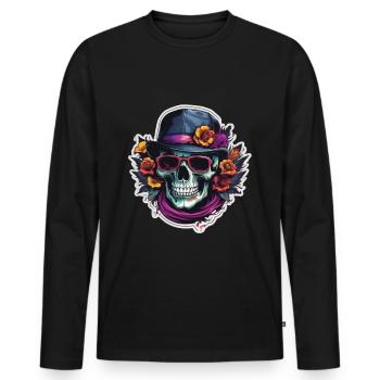 Crâne Lunettes de soleil Crânes Crânes Crânes Crânes Crânes - T-shirt manches longues Premium bio Homme - noir - Devant - Nico (187cm)