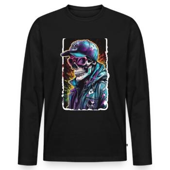 Crâne Lunettes de soleil Crânes Crânes Crânes Crânes Crânes - T-shirt manches longues Premium bio Homme - noir - Devant - Nico (187cm)
