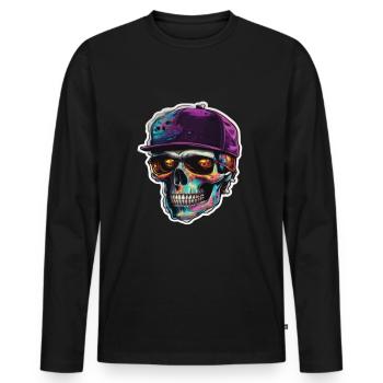 Crâne Lunettes de soleil Crânes Crânes Crânes Crânes Crânes - T-shirt manches longues Premium bio Homme - noir - Devant - Nico (187cm)