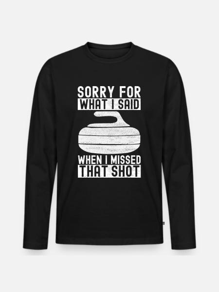Joueurs de curling - T-shirt manches longues Premium bio Homme - noir