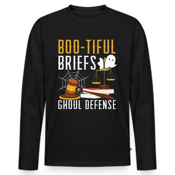 Boo-tiful Briefs Ghoul Defense Lawyer Halloween - Men's Premium Organic Long Sleeve Shirt - black - Front - Nico (187cm)