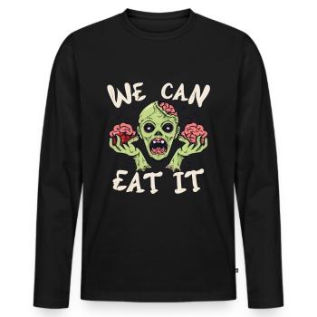 We Can Eat It Zombie Halloween Zombies - Männer Premium Bio Langarmshirt - Schwarz - Vorne - Nico (187cm)
