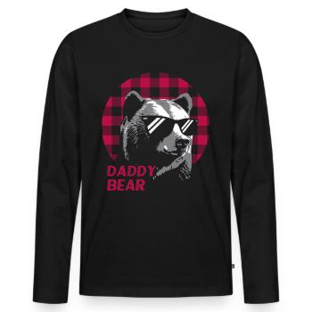 Daddy Bear - Männer Premium Bio Langarmshirt - Schwarz - Vorne - Nico (187cm)