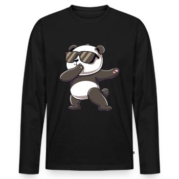 Panda Dabbing Panda Pandas Panda Baby - Männer Premium Bio Langarmshirt - Schwarz - Vorne - Nico (187cm)