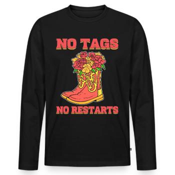 Pas de tags Pas de redémarrages Danse en ligne Danse en ligne - T-shirt manches longues Premium bio Homme - noir - Devant - Nico (187cm)