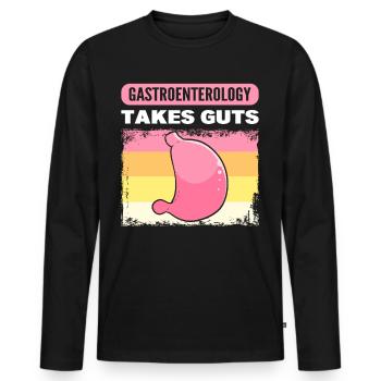 Gastroenterology Takes Guts Gastroenterologist - Men's Premium Organic Long Sleeve Shirt - black - Front - Nico (187cm)