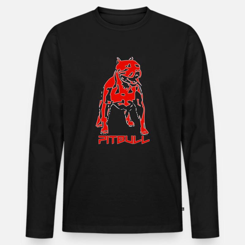 Pitbull - Männer Premium Bio Langarmshirt - Schwarz