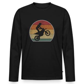 Retro Motocross Sunset MX - Men's Premium Organic Long Sleeve Shirt - black - Front - Nico (187cm)