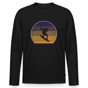 Kitesurf rétro Sunset Kitesurf - T-shirt manches longues Premium bio Homme - noir - Devant - Nico (187cm)