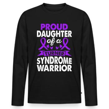 Fille du syndrome de Turner - T-shirt manches longues Premium bio Homme - noir - Devant - Nico (187cm)
