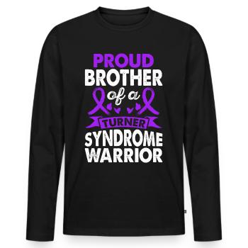 Frère du syndrome de Turner - T-shirt manches longues Premium bio Homme - noir - Devant - Nico (187cm)