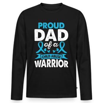 Father of Child Abuse Warrior Month of the - Men's Premium Organic Long Sleeve Shirt - black - Front - Nico (187cm)