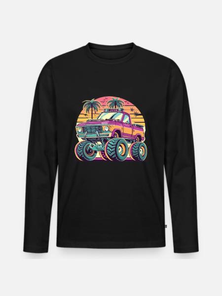 Monstertruck Monstertrucks Monstertruck Kinder - Männer Premium Bio Langarmshirt - Schwarz