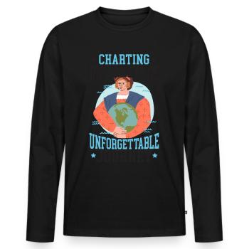 Mapping Unseen Lands Unforgettable Re - Men's Premium Organic Long Sleeve Shirt - black - Front - Nico (187cm)