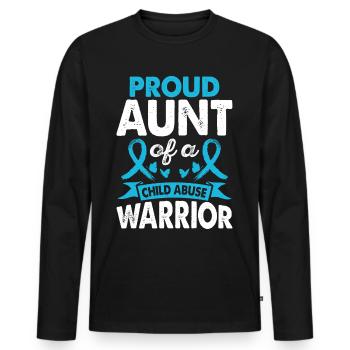 Aunt Of Child Abuse Warrior Month Of - Men's Premium Organic Long Sleeve Shirt - black - Front - Nico (187cm)