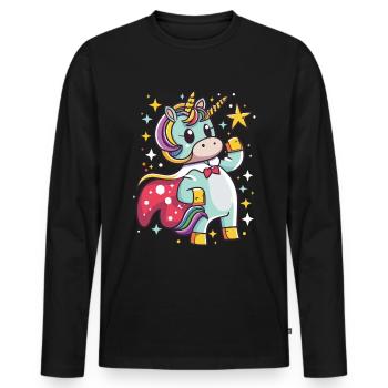 Unicorn Superhero Unicorns Unicorn Baby Unicorn - Men's Premium Organic Long Sleeve Shirt - black - Front - Nico (187cm)