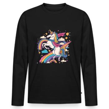 Unicorn Superhero Unicorns Unicorn Baby Unicorn - Men's Premium Organic Long Sleeve Shirt - black - Front - Nico (187cm)