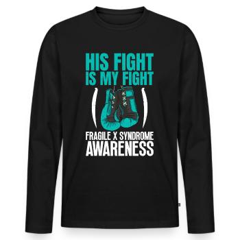 Awesome Glove Art for Fighters - Fragiles - Men's Premium Organic Long Sleeve Shirt - black - Front - Nico (187cm)