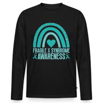 We wear teal for the rainbow of the - Men's Premium Organic Long Sleeve Shirt - black - Front - Nico (187cm)