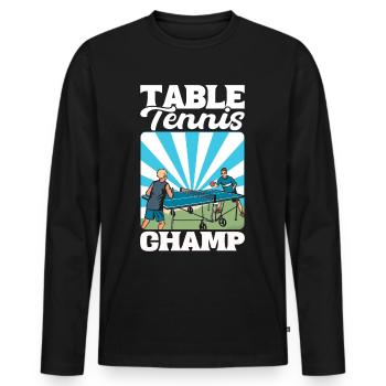 Table Tennis Champion Ping Pong - T-shirt manches longues Premium bio Homme - noir - Devant - Nico (187cm)