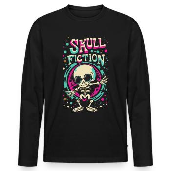 Skull Fiction Skull Skull Gift Idea - T-shirt manches longues Premium bio Homme - noir - Devant - Nico (187cm)