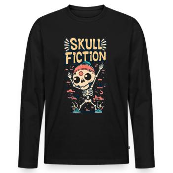 Totenkopf Skull Fiction Totenschädel - Men's Premium Organic Long Sleeve Shirt - black - Front - Nico (187cm)