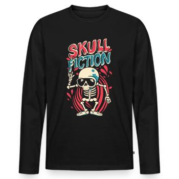 Skull Fiction Skull Skull Art - T-shirt manches longues Premium bio Homme - noir - Devant - Nico (187cm)
