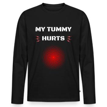My Tummy Hurts Chronic Pain Stomach - Men's Premium Organic Long Sleeve Shirt - black - Front - Nico (187cm)
