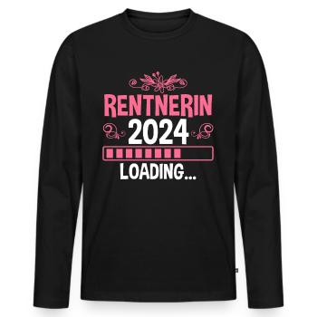 Rentnerin 2024 Pension Ruhestand Rente - Männer Premium Bio Langarmshirt - Schwarz - Vorne - Nico (187cm)
