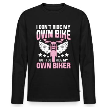 Biker Frau - Motorrad fahren Biker Girl - Männer Premium Bio Langarmshirt - Schwarz - Vorne - Nico (187cm)