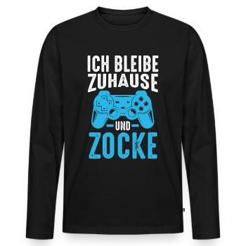 Zocker Zocken Gamer - Männer Premium Bio Langarmshirt - Schwarz - Vorne - Nico (187cm)