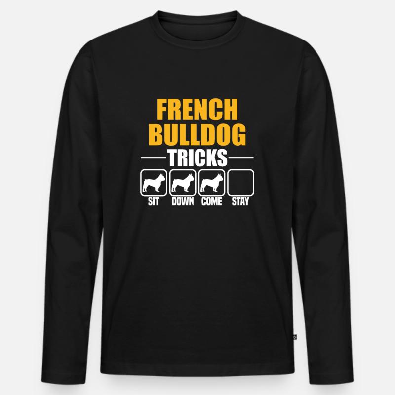 French Bulldog Tricks - Männer Premium Bio Langarmshirt - Schwarz