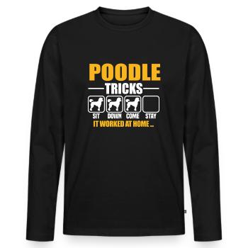 Poodle Tricks - Männer Premium Bio Langarmshirt - Schwarz - Vorne - Nico (187cm)