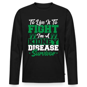 Vivre, c’est se battre Je suis un survivant de la - T-shirt manches longues Premium bio Homme - noir - Devant - Nico (187cm)