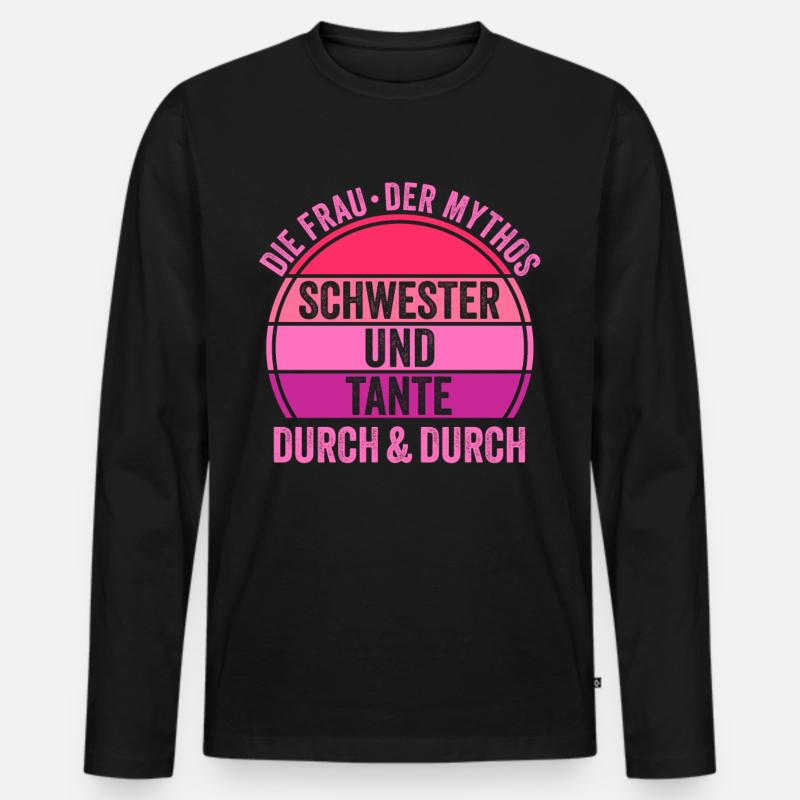 Schwester und Tante - Männer Premium Bio Langarmshirt - Schwarz