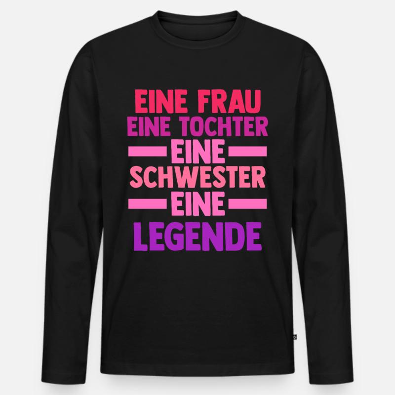 Tochter Schwester - Männer Premium Bio Langarmshirt - Schwarz
